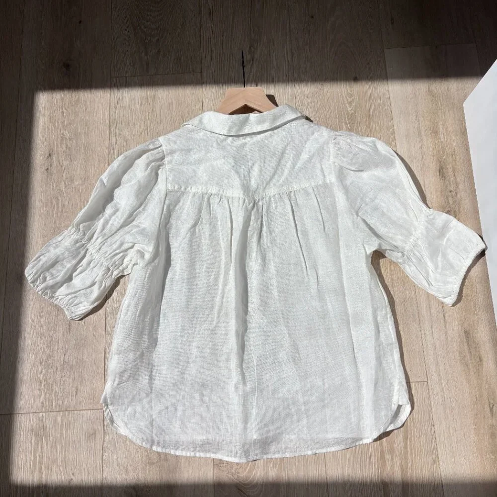 Anthropologie The Tallulah Double Puff-sleeve Blouse by Pilcro